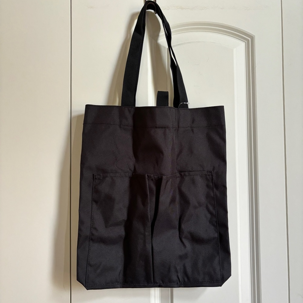 NWT Muji vertical packable black polyester water repellant tote bag